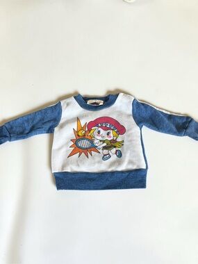 Vintage 80s ICZ Baby Tennis Sweatshirt 12M Girl Graphic Made in Taiwan